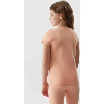 Chlapecké tričko Dívčí hladké tričko 4F - pudrově korálové Velikost: 164