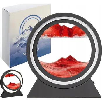 Hodiny LED LAMPA PŘESÝPACÍ HODINY POHYBLIVÝ PÍSEK ČERVENÁ OTOČNÁ DO OBÝVACÍHO POKOJE LOŽNICE