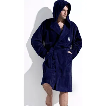 Dámské noční prádlo Pánský župan Iwo dark blue - L&L tmavě modrá 182/XL