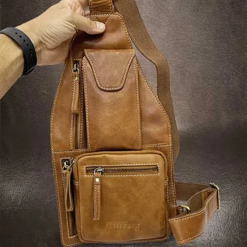 Prémiová kožená ledvinka, taška přes rameno v hnědém odstínu Bez personalizace - individuální přání řešíme po domluvě.