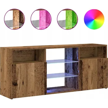 Televizní stolek TV stolek LED RGB Staré Dřevo 120x30x50 cm