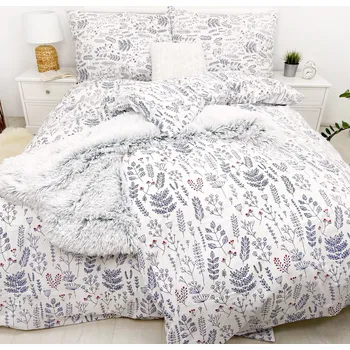 Povlečení Francouzské bavlněné povlečení Herbář Modrý Zapínání: zip, Velikost polštáře: 2x50x70, Velikost přikrývky: 240x200 Šev uprostřed