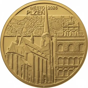 ČNB Zlatá mince 5000 Kč Městská památková rezervace Plzeň Proof