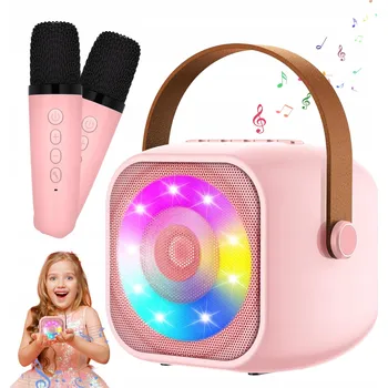 Mikrofon KARAOKE SADA MIKROFON + BEZDRÁTOVÝ REPRODUKTOR LED PŘENOSNÝ BLUETOOTH 5.3