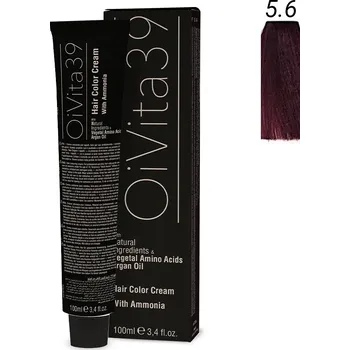 Barva na vlasy OiVita39 Hair Color Cream with Ammonia 5.6 - Profesionální krémová barva na vlasy s amoniakem 100 ml