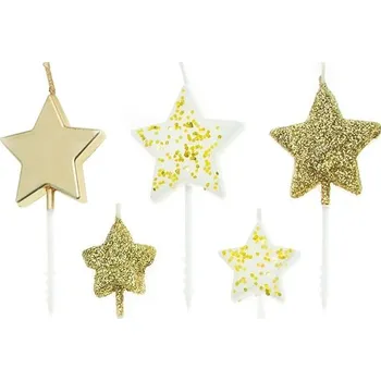 Dortová svíčka Svíčky dortové Hvězdy zlaté 5 ks