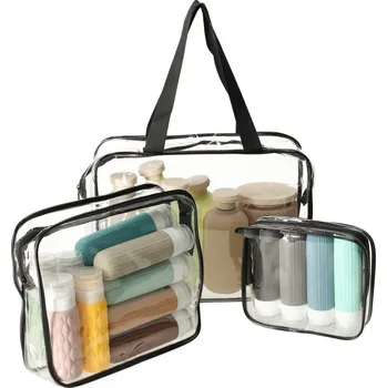 Kosmetická taška Průhledná cestovní kosmetická taštička – sada 3 ks kik