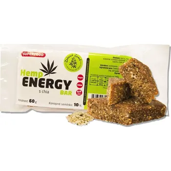 Energetická tyčinka, která je ručně vyrobená z rostlinných surovin v RAW kvalitě s 10% obsahem konopného semínka a s chia semínkem.