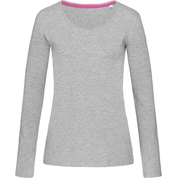 pracovní tričko Stedman Tričko V-Neck T Claire LSL, dlouhý rukáv, dámské COT059720k4601-cupcake pin S Růžová