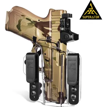 Příslušenství pro sportovní střelbu Gun & Flower IWB/OWB Holster Glock 17 / 19 pro praváka, průhledné polymerové pouzdro Gun&Flower