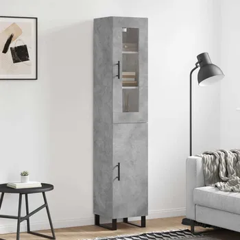 Organizace kuchyně vidaXL Skříň highboard 34,5 x 34 x 180 cm kompozitní dřevo [3199195] Barva: Betonová šedá