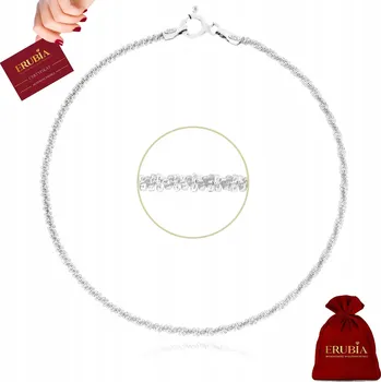 Náramek DÁMSKÝ STŘÍBRNÝ NÁRAMEK 925 NA RUKU ITALSKÝ DIAMANTOVÝ BRUS 19 Cm PRO ŽENY