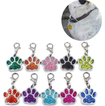 Obojek pro psa TopTechnology 10 ks smaltované přívěsky tlapky pro psy a kočky - DIY šperk (mix barev)