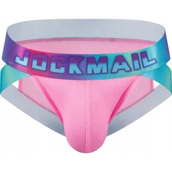 Slipy Pánské síťované slipy Jockmail neonové TANGA - XXL