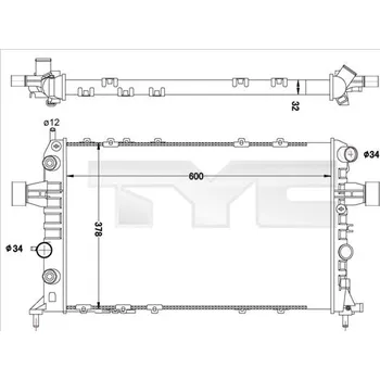 Chladič motoru Chladič, chlazení motoru TYC 725-0040-R