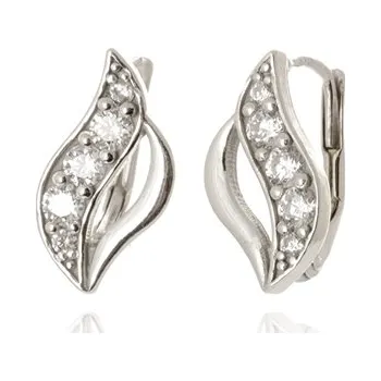 Náušnice Dámské stříbrné náušnice s čirými zirkony STNAU2065F