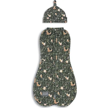Zavinovačka Sleepee Zavinovačka First Step Swaddle s čepičkou zdarma Green Forest