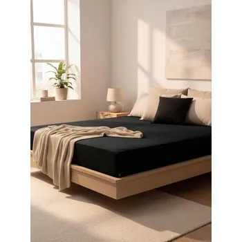 Prostěradlo Sinsay - Napínací prostěradlo z bavlněného jersey s gumou - černá - 5102T-99X - 5102T-99X-ONE-15