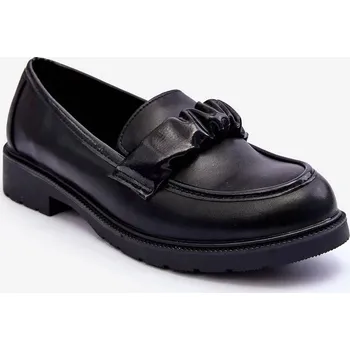 Dámské mokasíny Kožené Mokasíny Polobotky Na Plochém Podpatku Černé SBarski Velikost: 41