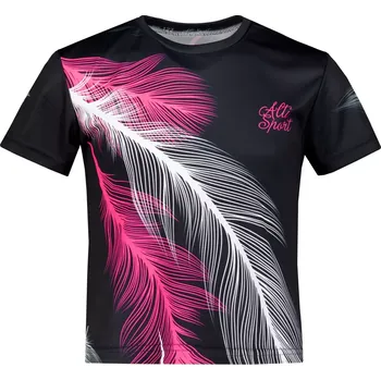 Chlapecké tričko Dětské funkční triko premium ALTISPORT VOJ/ALK001TR01 ČERNÁ/RŮŽOVÁ 134