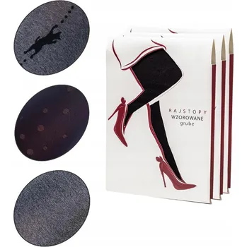 Dámské punčochy Vzorované punčocháče GATTA , silné, 3 páry, třída II vel. 4