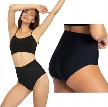 Kalhotky GATTA BEZEŠVÉ KALHOTKY KALHOTKY S VYSOKÝM PASEM BRIGITTE COMFORT ČERNÉ S