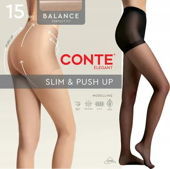 Dámské punčochy Punčocháče hladké Conte Elegant BALANCE 15den černé Nero velikost 4