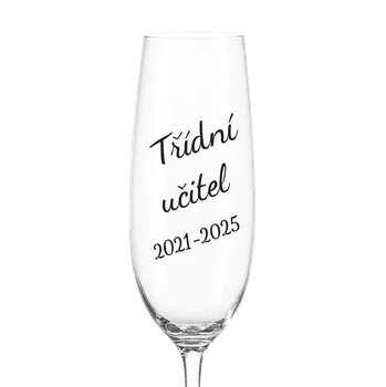 Sklenice Maturitní sklenička na sekt Třídní učitel 220ml, 1 ks (Maturitní sklenička pro třídního učitele)