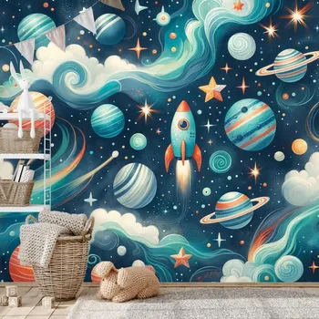 Tapeta Dovido Tapeta barevný vesmír s raketou
