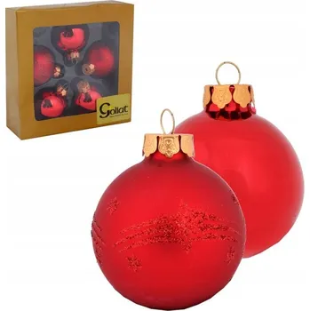 Obraz Sada 5 skleněných vánočních koulí 6 cm červené, dekorace