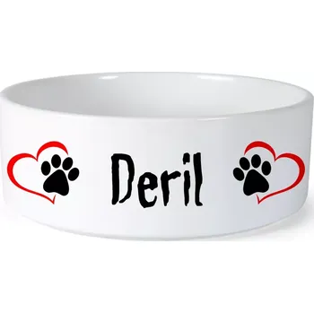 Miska pro psa Miska pro psa se jménem Deril (Keramická miska na krmivo pro psy)