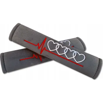 Návlek na bezpečnostní pás ŠEDÉ ALCANTARA POTAHY NA BEZPEČNOSTNÍ PÁSY 4 KS AUDI + VÝŠIVKA