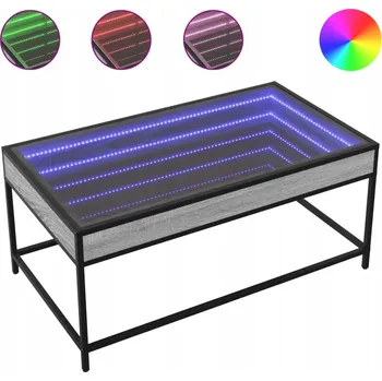 Konferenční stolek LED konferenční stolek Infinity šedý dub sonoma 90x50x41 cm