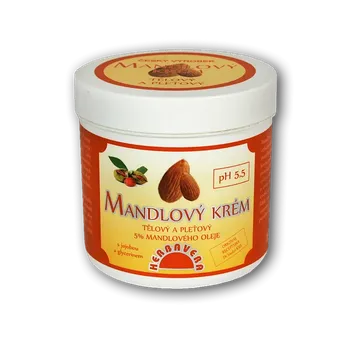 Pleťový krém Mandlový tělový a pleťový krém s jojobou a glycerinem slouží k celodennímu ošetření a ochraně pokožky.