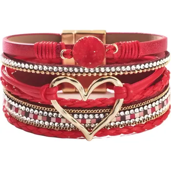 Náramek IZMAEL Náramek AG 38808 Heart Červená/Zlatá KP38808