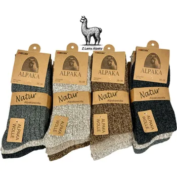 Dámské ponožky Dámské ponožky z vlny alpaky – sada 3 párů, extra hřejivé Natur 39-42 stříbrná, béžová, hnědá