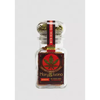 Sušená potravina Mary & Juana Premium Cannabis sušenky s brusinkami, konopí ve víčku 3g, 50g