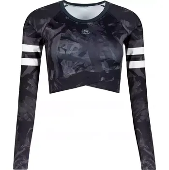 Dámské tričko Dámský funkční crop top s dlouhým rukávem premium ALTISPORT VOJ/ALW096TR04 ČERNÁ XS