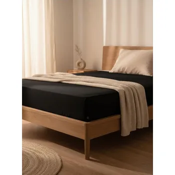 Prostěradlo Sinsay - Bavlněné napínací prostěradlo s gumou - černá - 5104T-99X - 5104T-99X-ONE-15