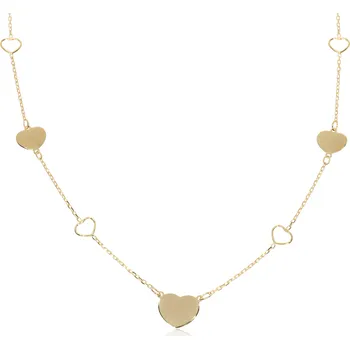 Řetízek Zlatnictví Helios Zlatý srdíčkový náhrdelník
