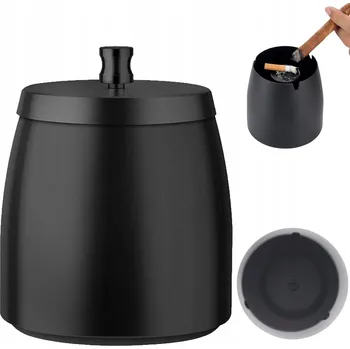 Popelník Uzavíratelný Popelník Venkovní černý Na Balkon Zahradu Z Oceli