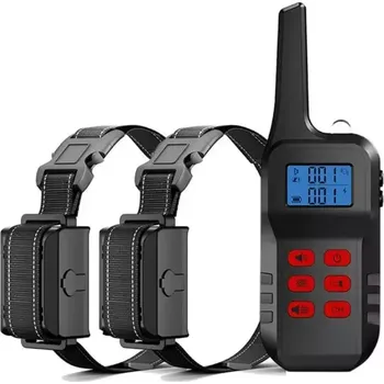 tréninková pomůcka pro psa TopTechnology Automatické zařízení na výcvik psů - elektronický obojek proti štěkání pro dva psy (Červený)