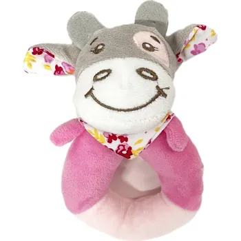 Chrastítko plyš kroužek kráva 13cm