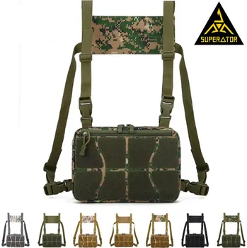 Ledvinka YAKEDA hrudní brašna EDC – voděodolná chest-rig taška s Velcro panelem, na mobil/peněženku/klíče (více barev) Barva: Digital zelná | skladem v ČR | rychlé odeslání | materiál Nylon | tiché zipy |