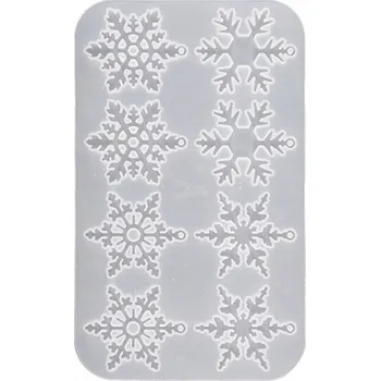 Forma na pečení FS-444 Forma na pryskyřici silikonová forma na odlitky 195x115x4mm sněhové vločky