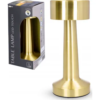 Lampička Noční lampa do ložnice stolní LED bezdrátová USB zlatá 21,5 cm