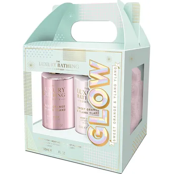 Kosmetická sada Grace Cole Sweet Orange & Ylang Ylang - mini sada s péčí o tělo, 3 ks malá dárková sada s tělovou houbičkou, mýdlem a tělovým mlékem