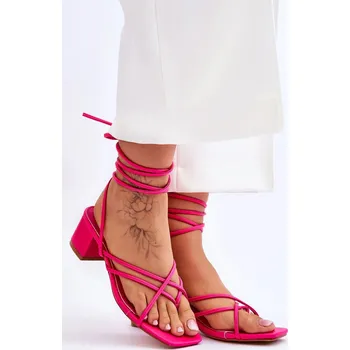 Dámské sandále Vázané Sandály S Vysokými Podpatky Růžový Secret Love 37