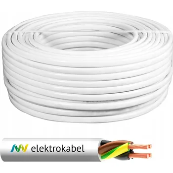 elektrický kabel Prodlužovací kabel OMY lanko ohebné 4x0,5 H03VV-F 300V/300V bílý - cena za metr