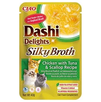 Krmivo pro kočku INABA FOODS Churu Cat Dashi Delights Silky Broth Chick&Tun&Scal40g